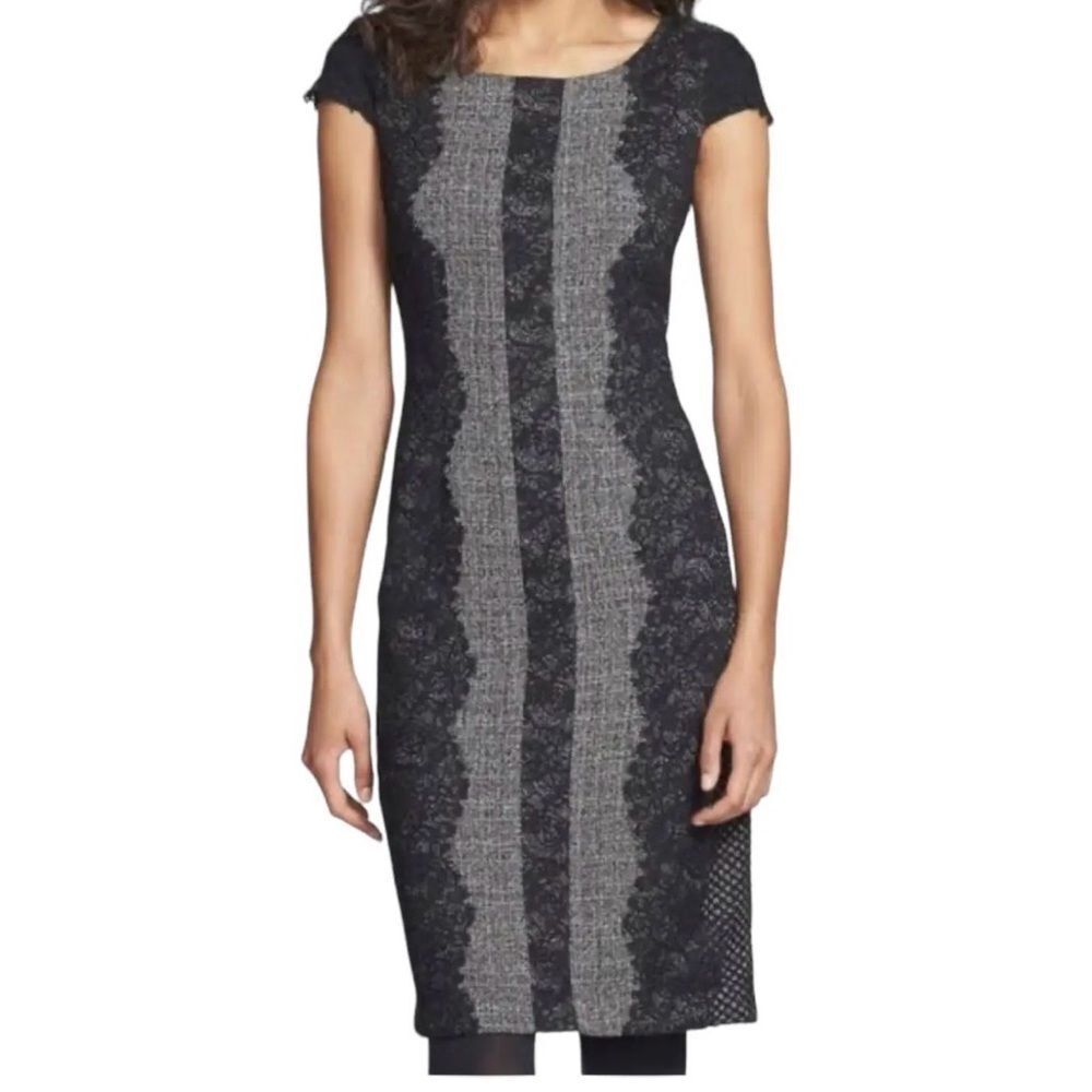 Betsey Johnson Black and Gray Lace edge Dress